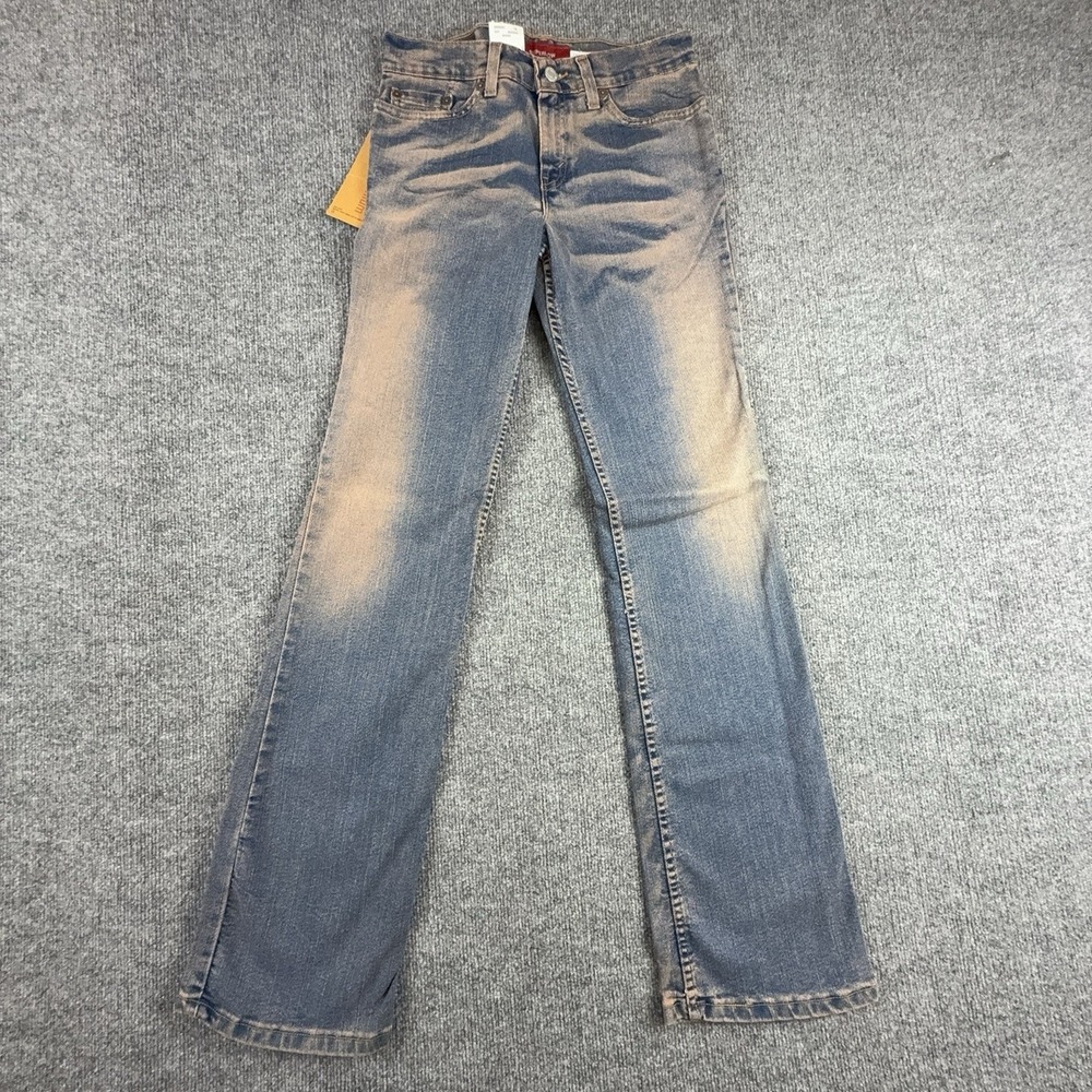 VTG Levi's 518 Superlow Bootcut Jeans Juniors 7 Long Medium Blue Low Rise USA